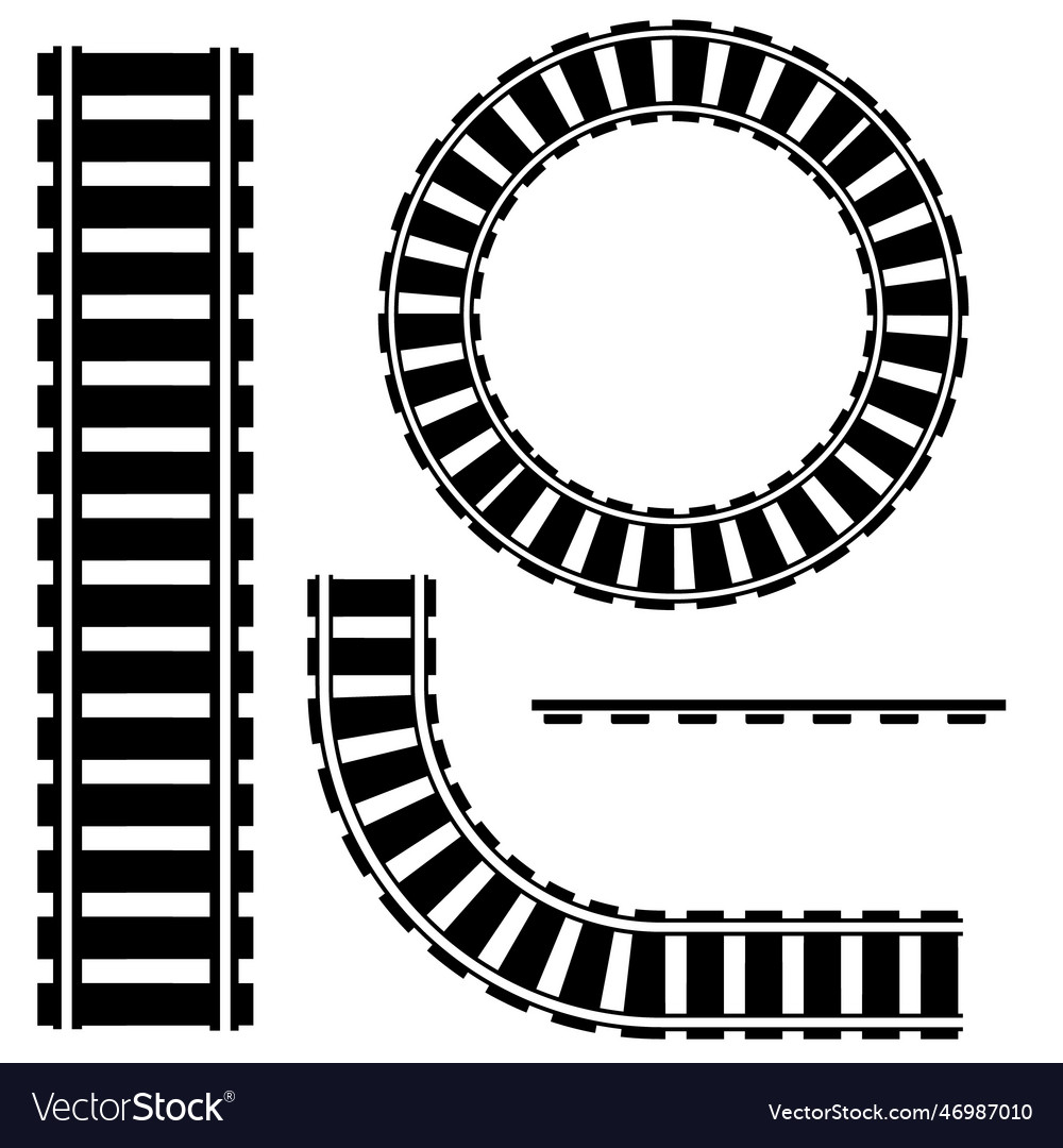 Curved railway rails isolated