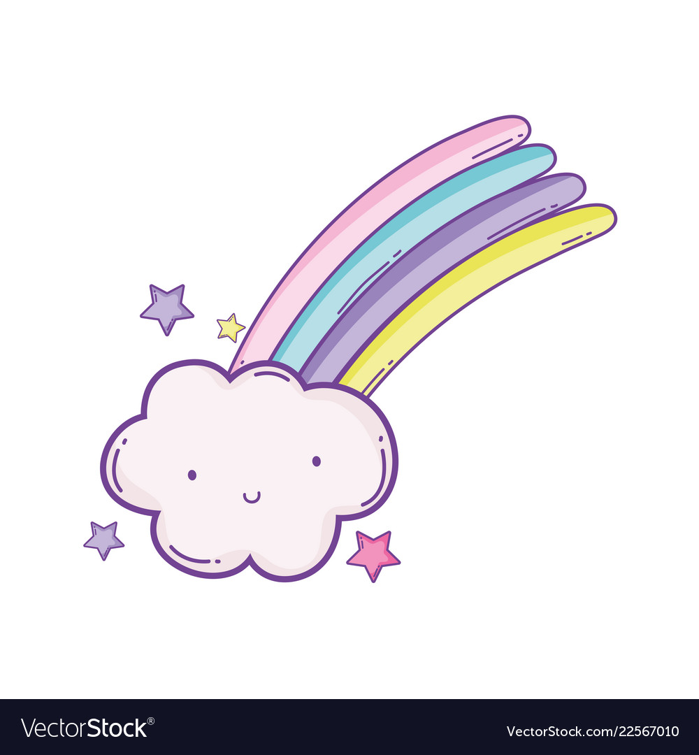 Cute Cloud and Rainbow Cartoon