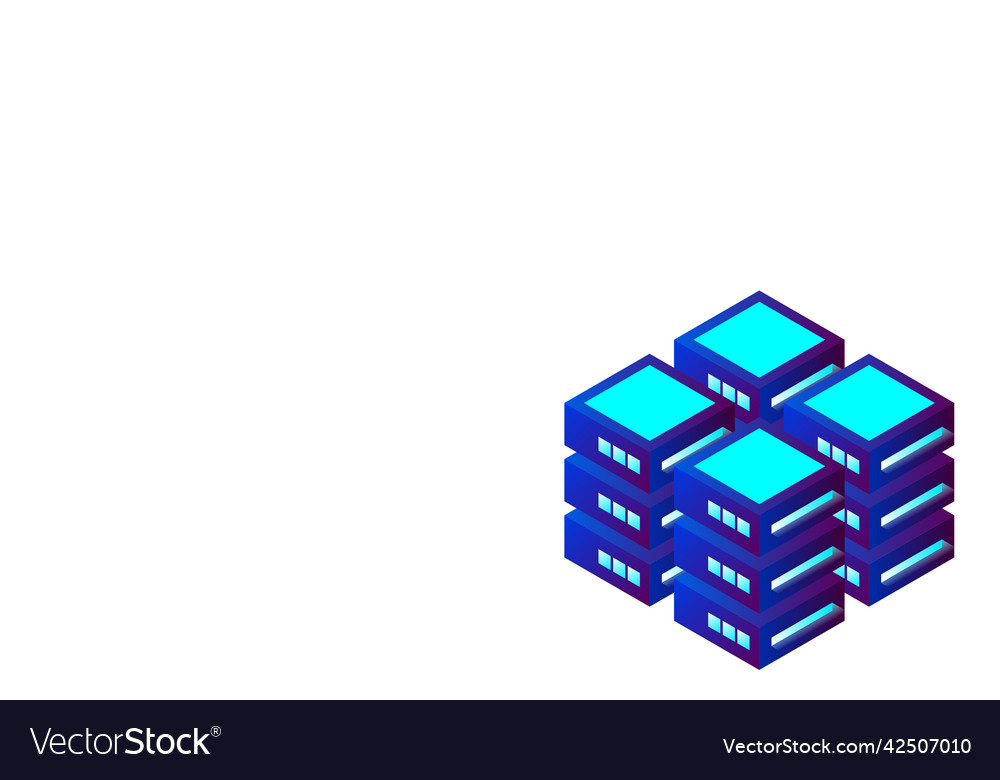 Datacenter isometric abstract 3d hosting server Vector Image Datacenter isometric abstract 3d hosting server