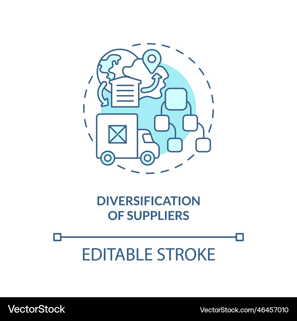 Diversification Of Suppliers Turquoise Concept Vector Image