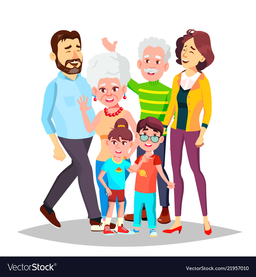 Family full family portrait dad mother Royalty Free Vector