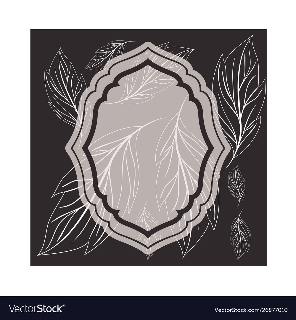 Frame with branch and leaf isolated icon
