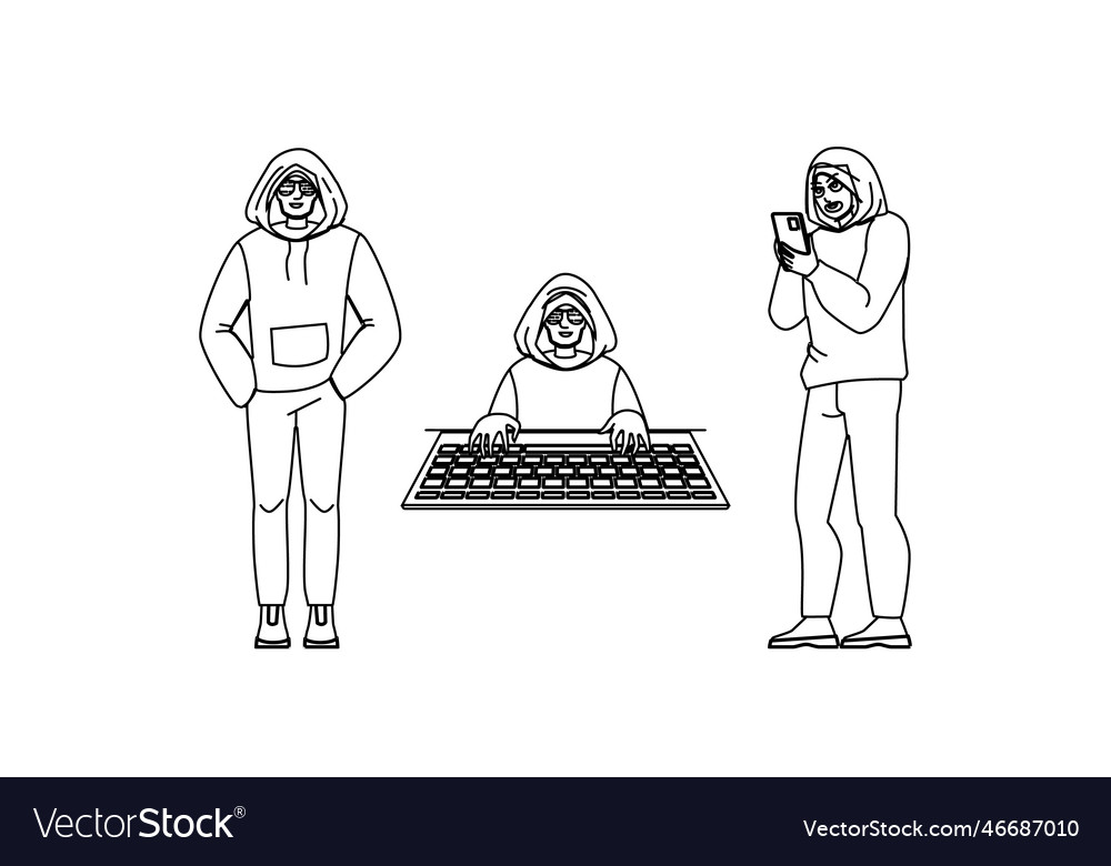 Hacker man vector image Hacker man