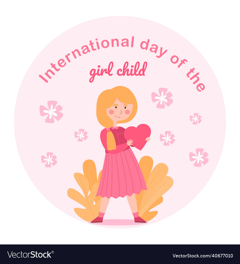 International day of girl child vector image International day of girl child