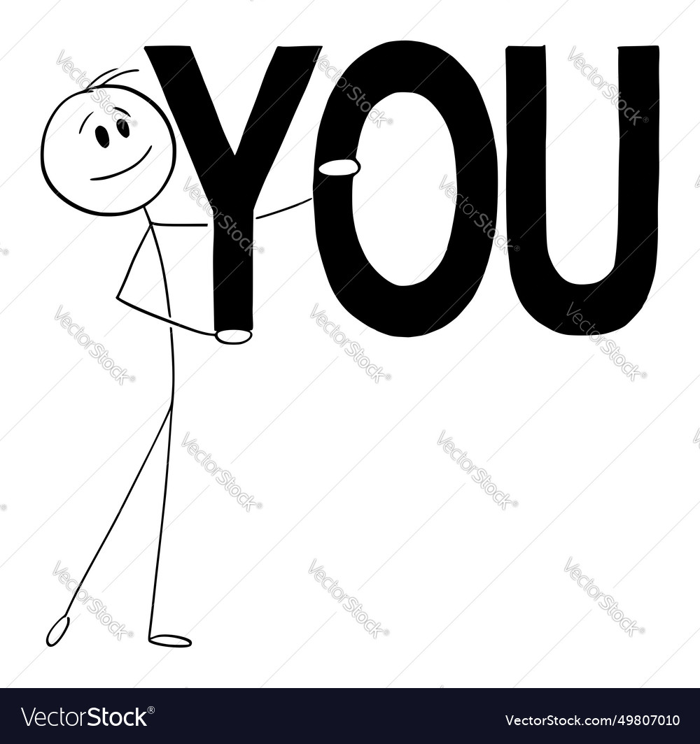 It is about you cartoon stick figure royalty free vector