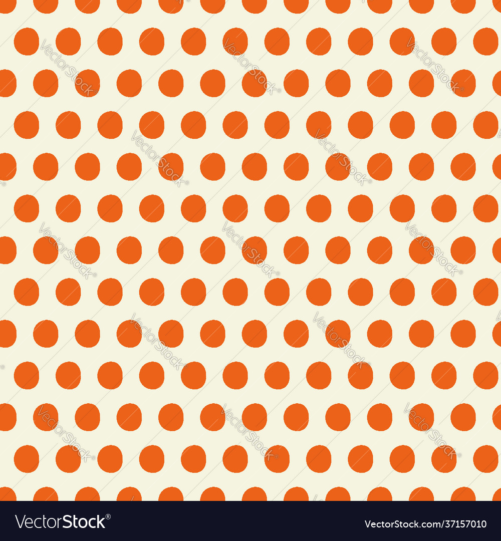 Orange dots seamless repeat pattern print vector image Orange dots seamless repeat pattern print