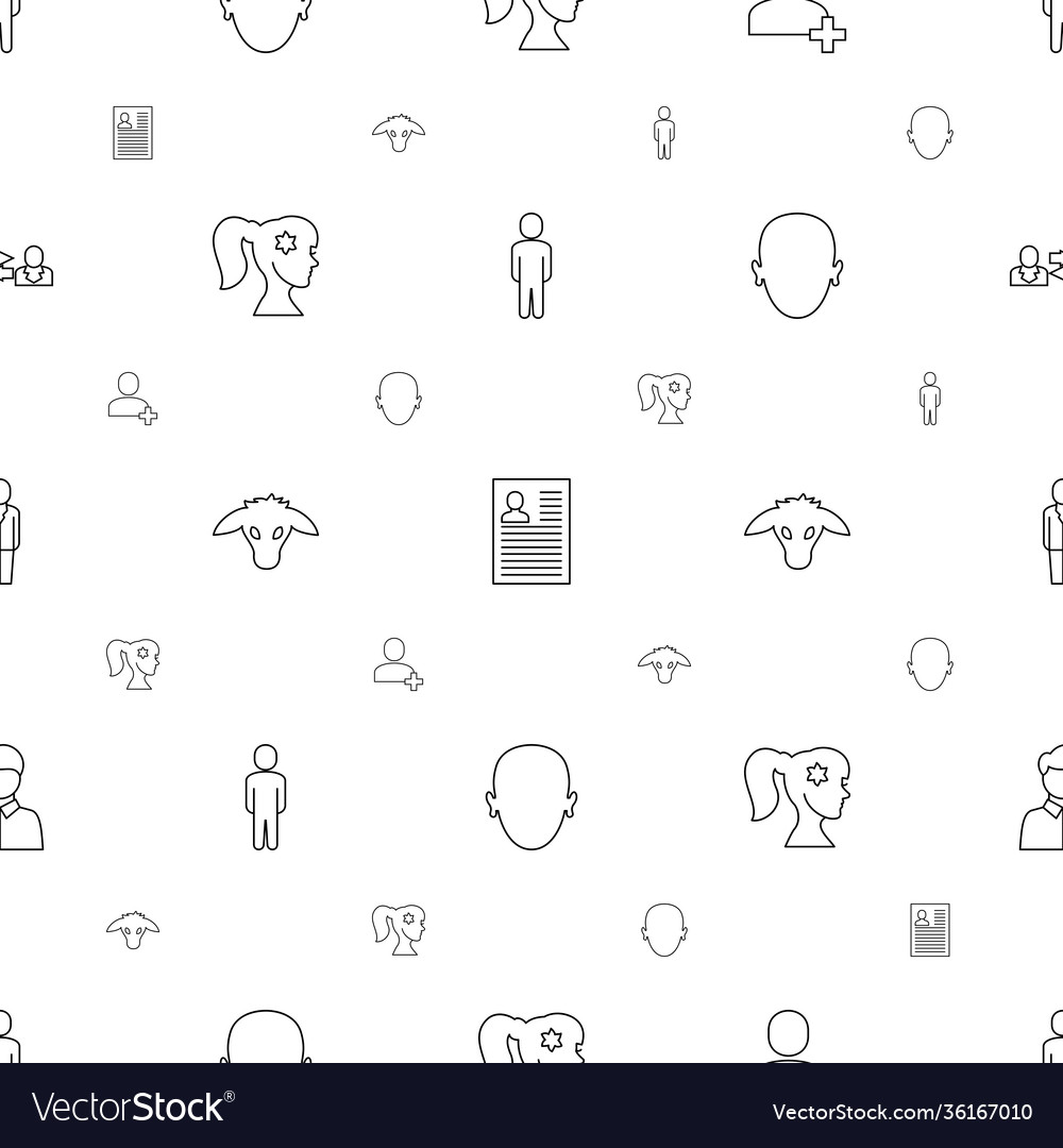 Profile icons pattern seamless white background