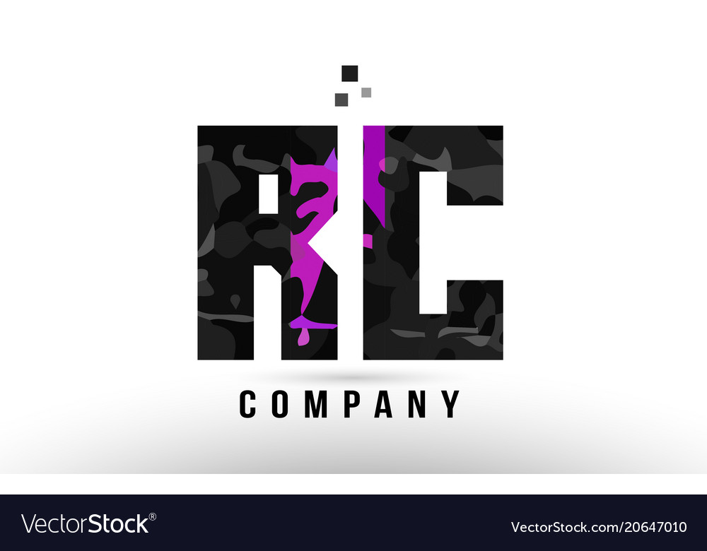 Lila schwarzes Alphabet Buchstaben rc r c Logo