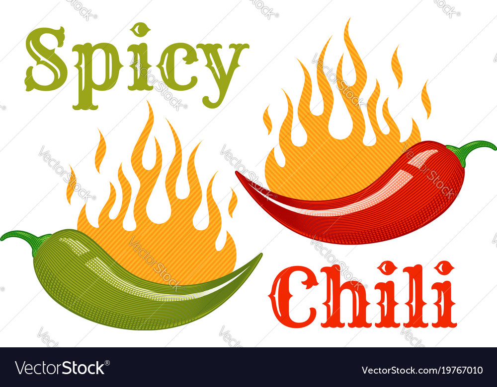 Red and green chili peppers