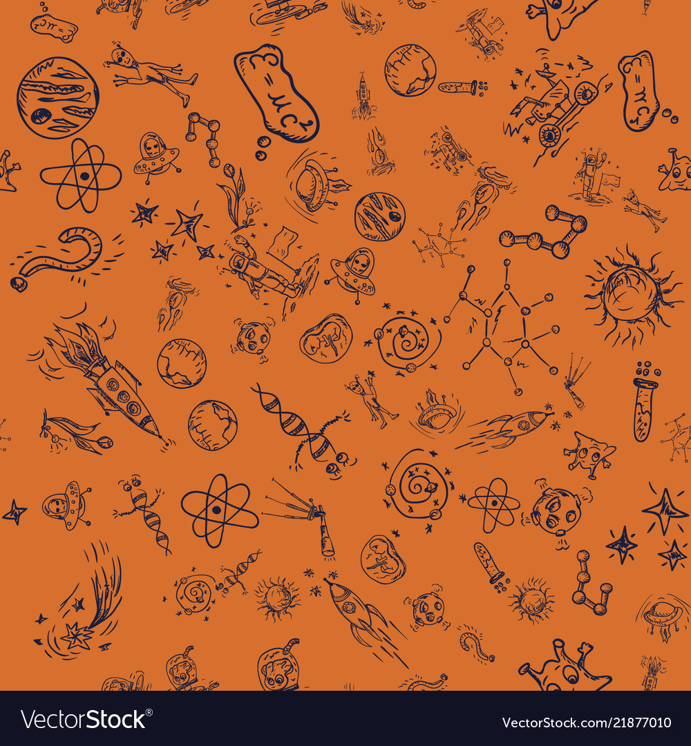 Seamless pattern 3 of children contour drawings