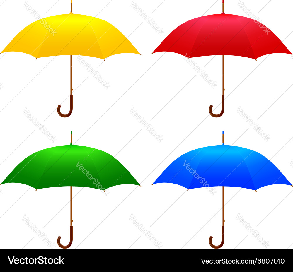 Set colored umbrellas Royalty Free Vector Image