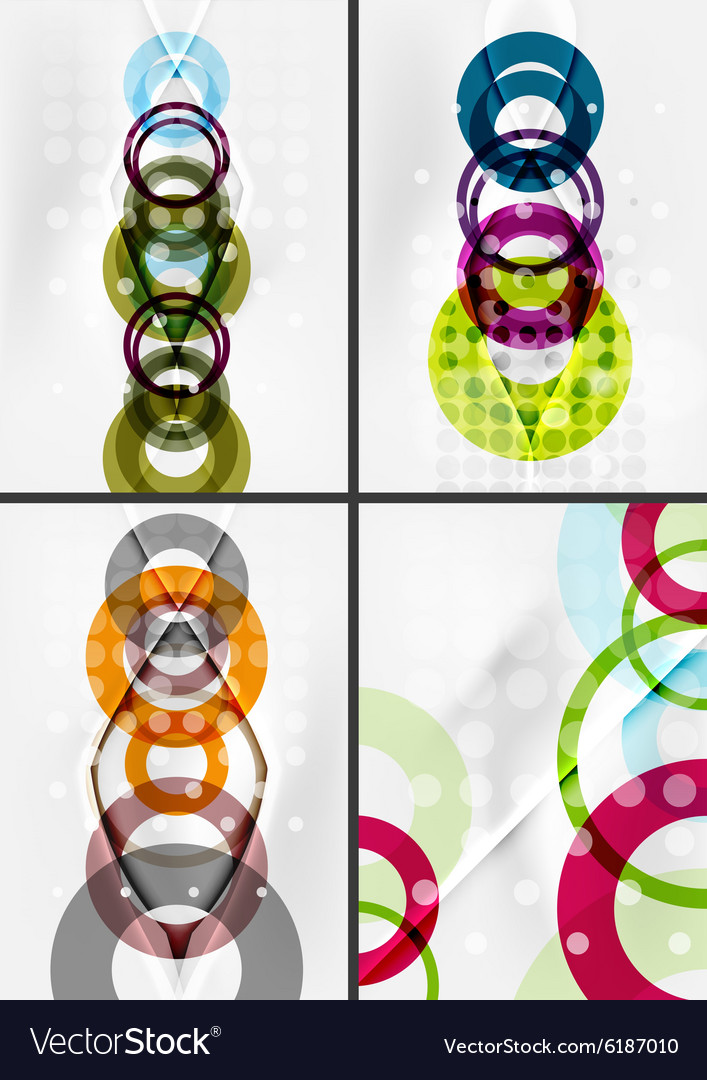 Set of circle shape design abstract backgrounds Vector Image