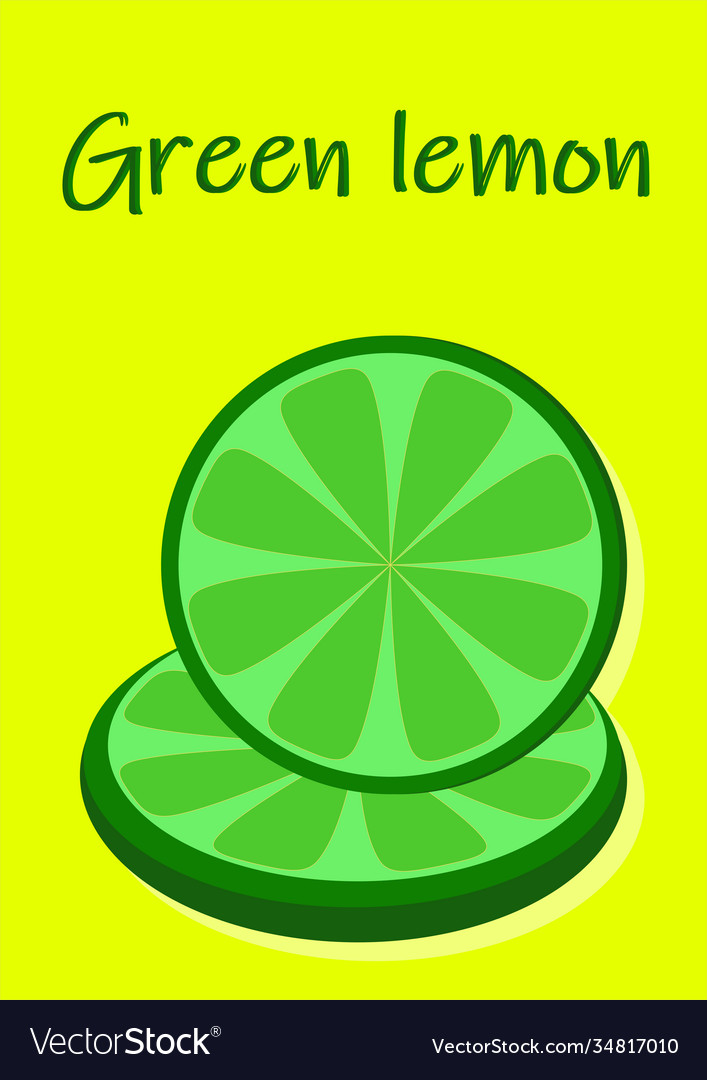 Sliced slices green lemon fruit image