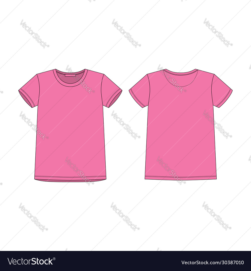 T-shirt in pink color for women isolated isolated Vector Image