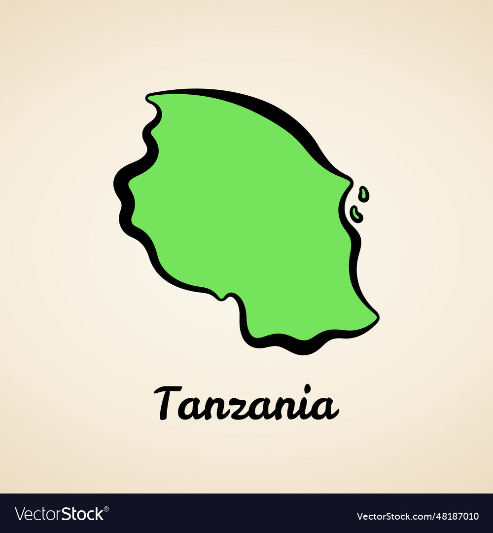 Tanzania - outline map Royalty Free Vector Image