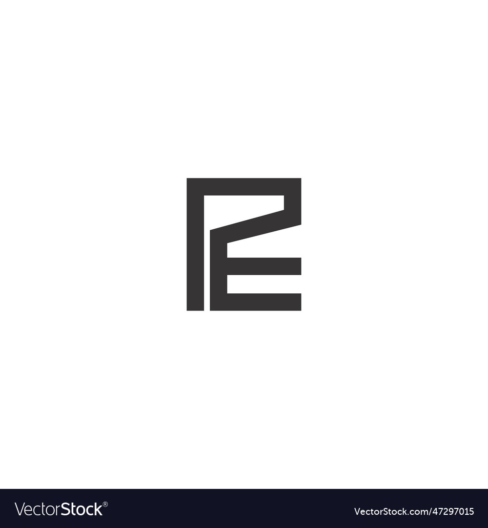 Alphabet Initials Logo Pe Ep P And E Royalty Free Vector