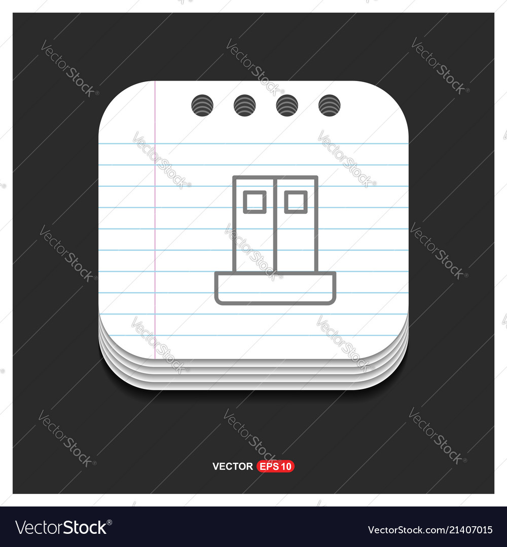 Building icon gray on notepad style template vector image Building icon gray on notepad style template