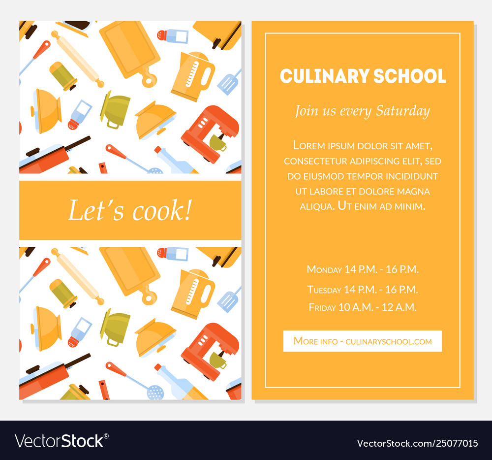 Cooking school banner template lets cook