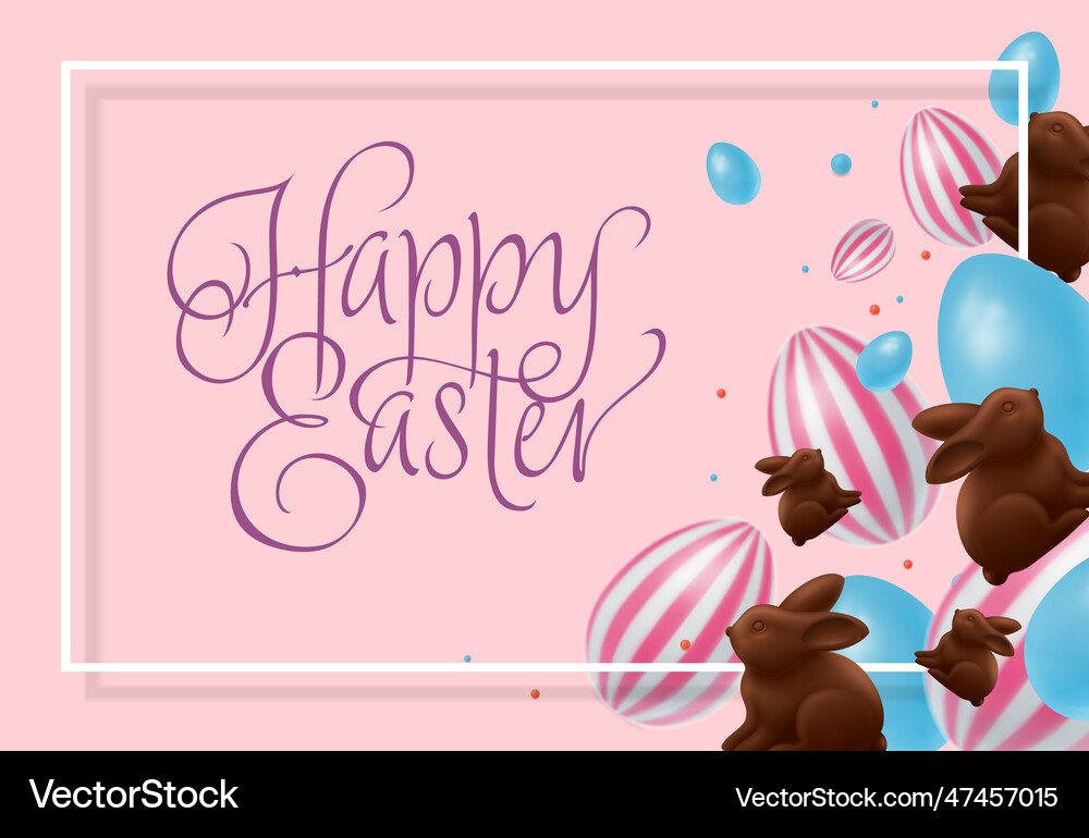 Easter lettering with traditional desserts Vector Image