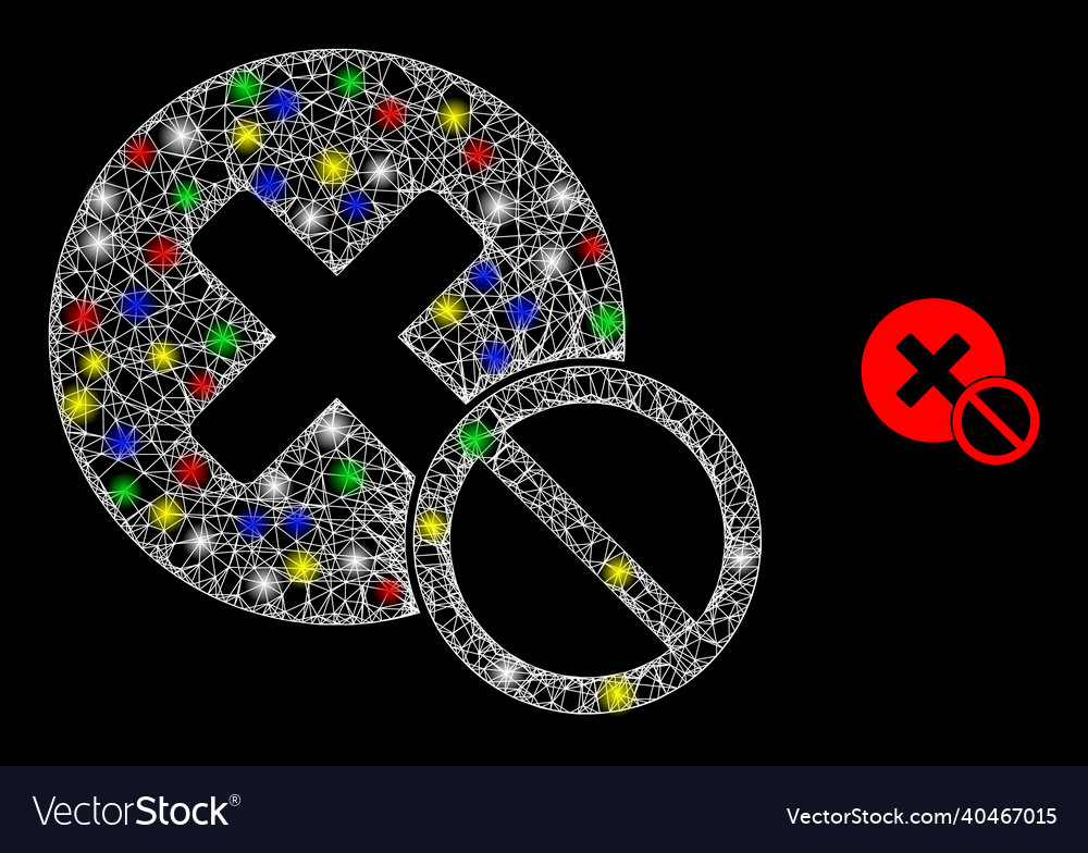Glowing intersected net not negative icon vector image Glowing intersected net not negative icon