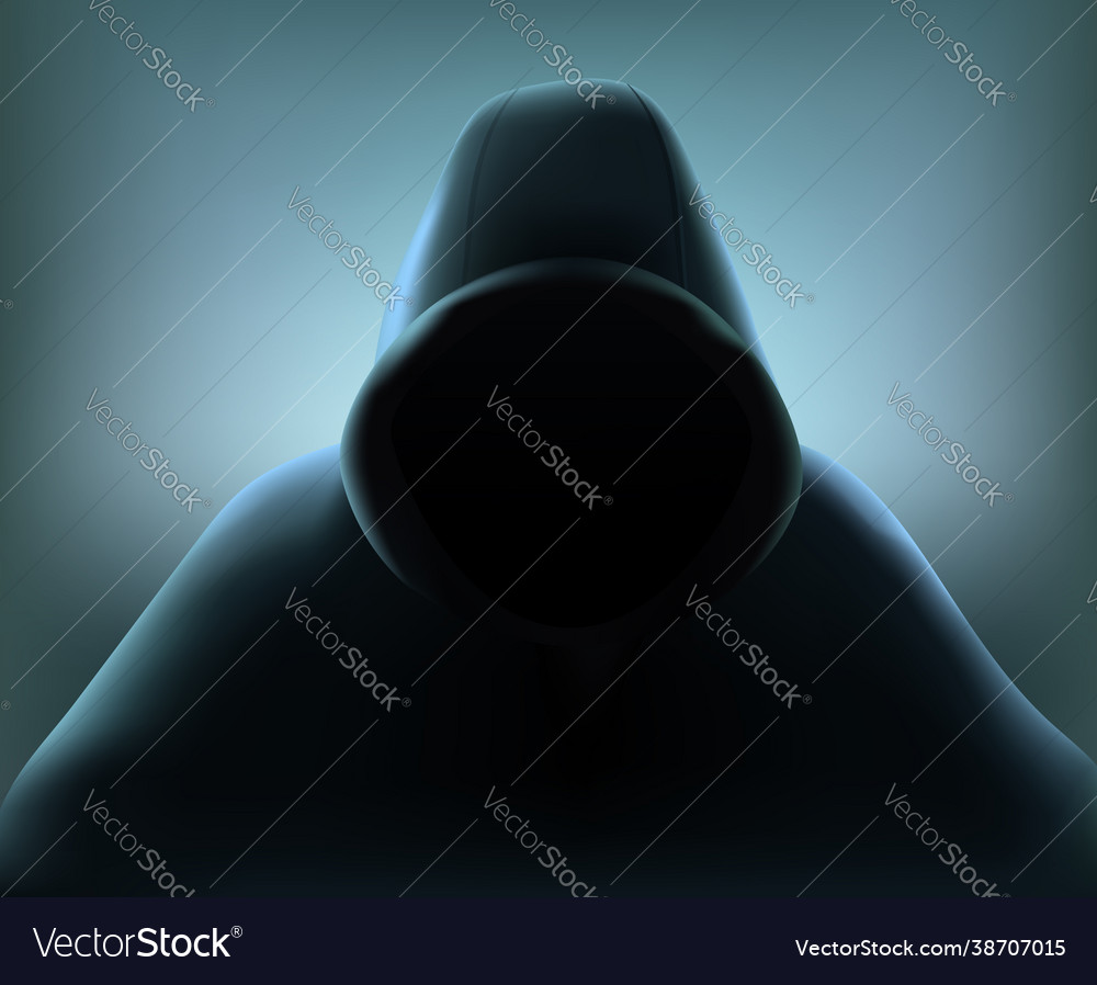 Hacker realistic composition vector image Hacker realistic composition