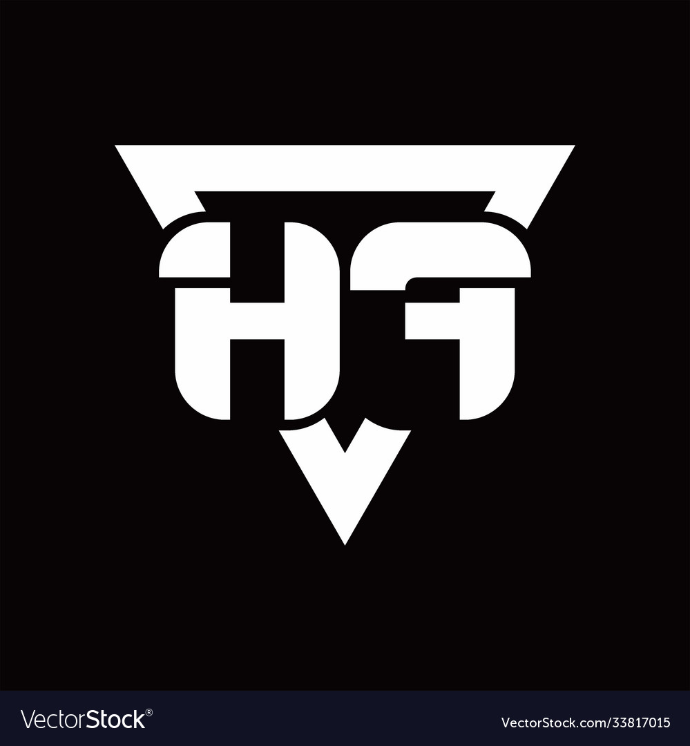 Hf logo monogram with triangle shape rounded