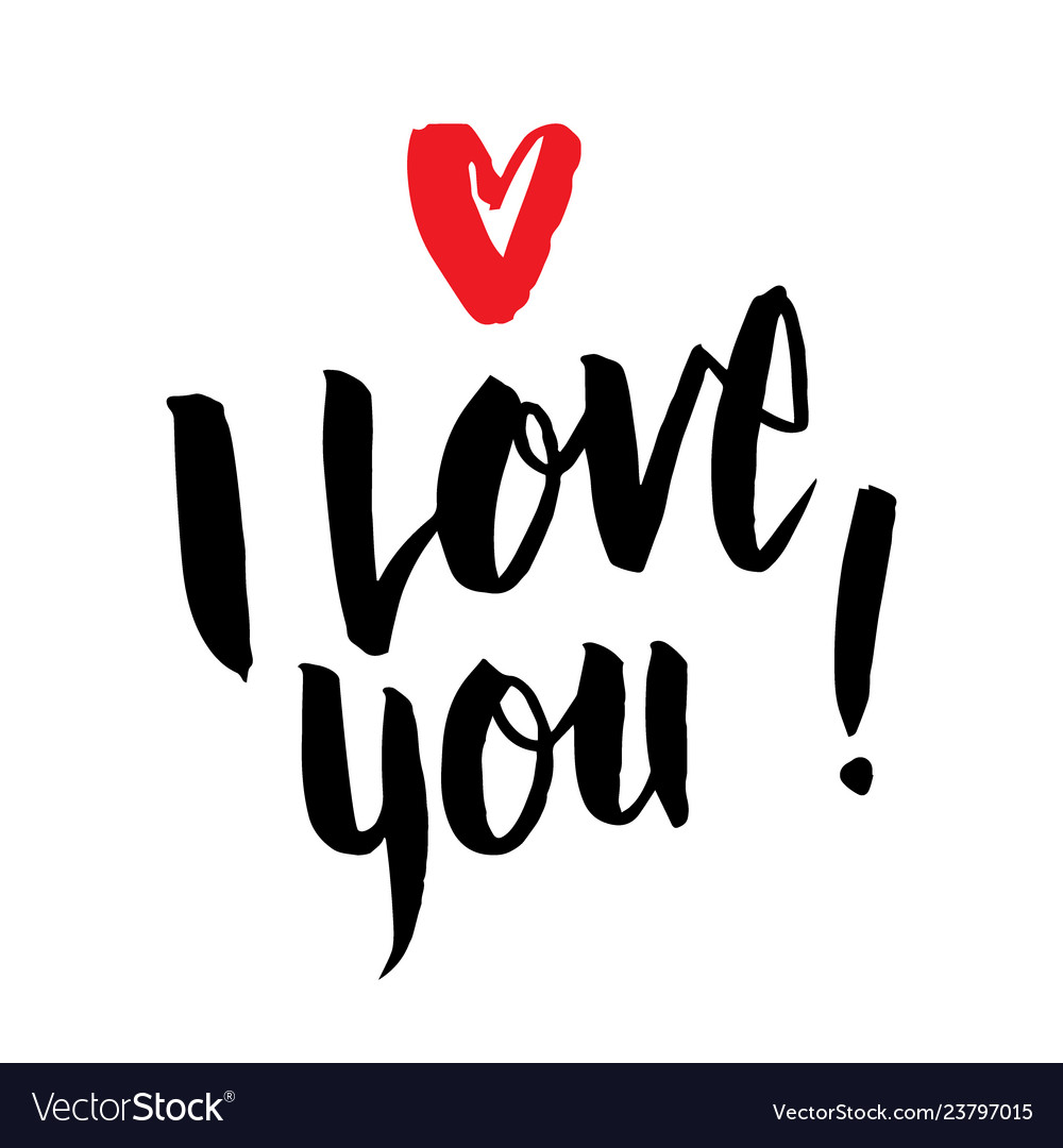 I love you handwritten inscription valentines day Vector Image