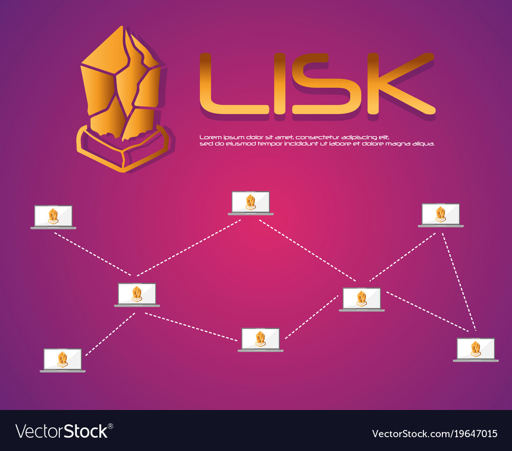 Lisk blockchain cryptocurrency background design