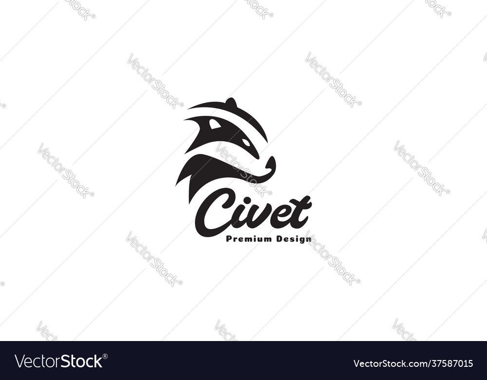 Modern shape wild head civet logo symbol icon Vector Image