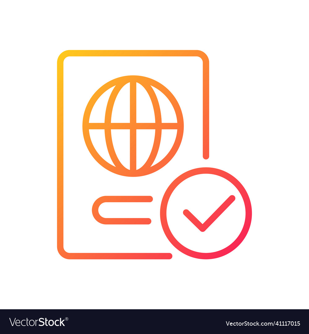 Passport control gradient linear icon vector image Passport control gradient linear icon