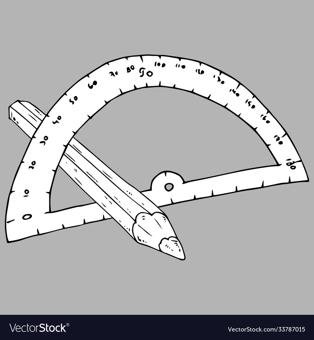 Protractor for geometry icon a