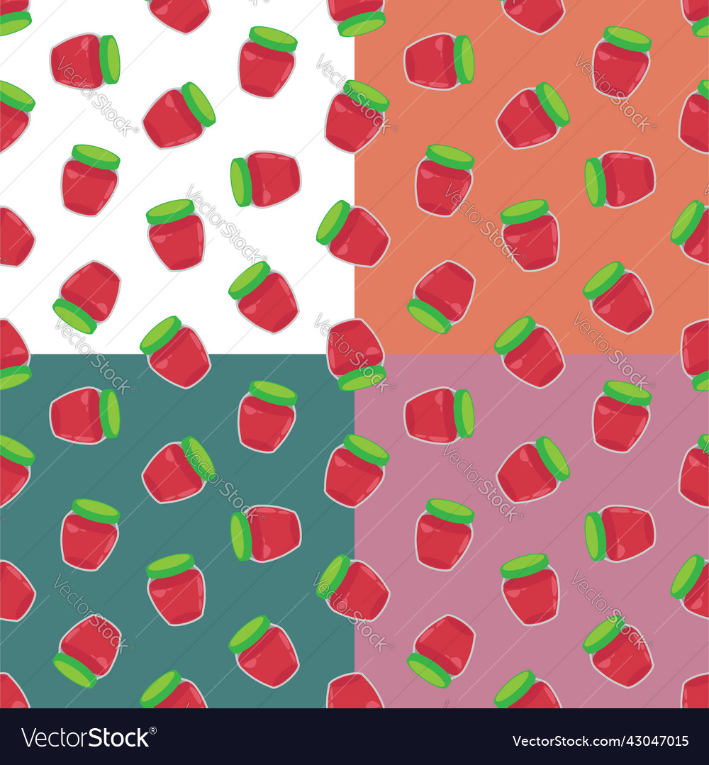 Set of seamless patterns with packaged jar jam