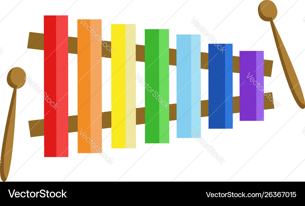 Xylophone instrument or color Royalty Free Vector Image