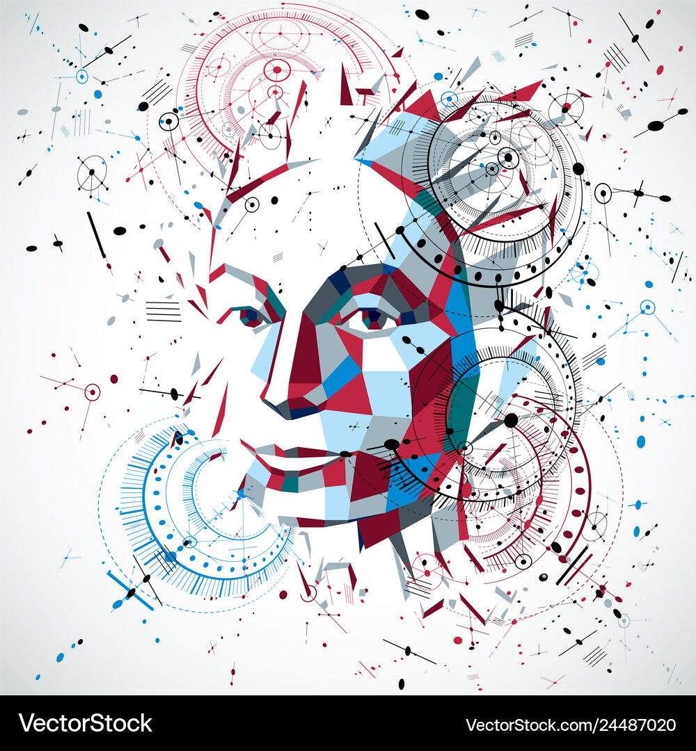 Artificial intelligence head low poly style 3d Vector Image