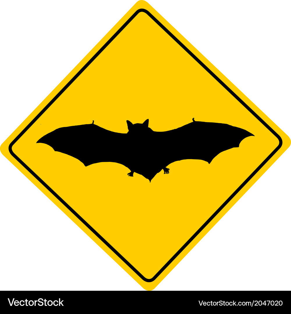 Bat warning sign Royalty Free Vector Image - VectorStock