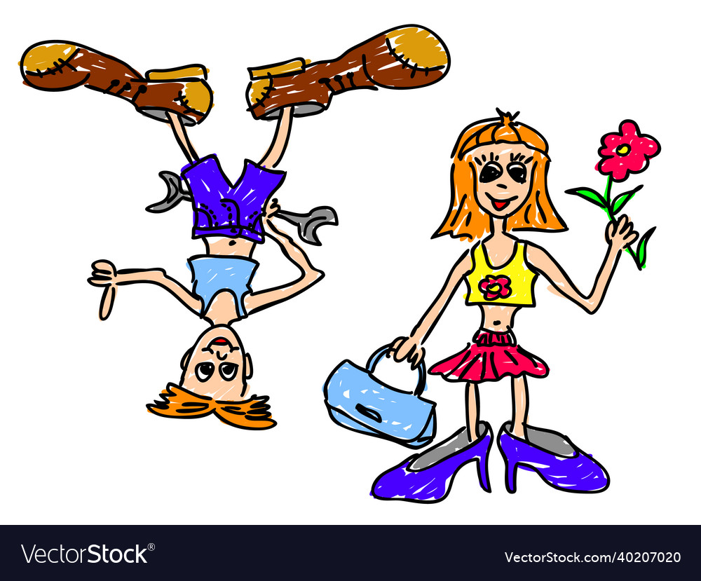 Boy and girl cartoon