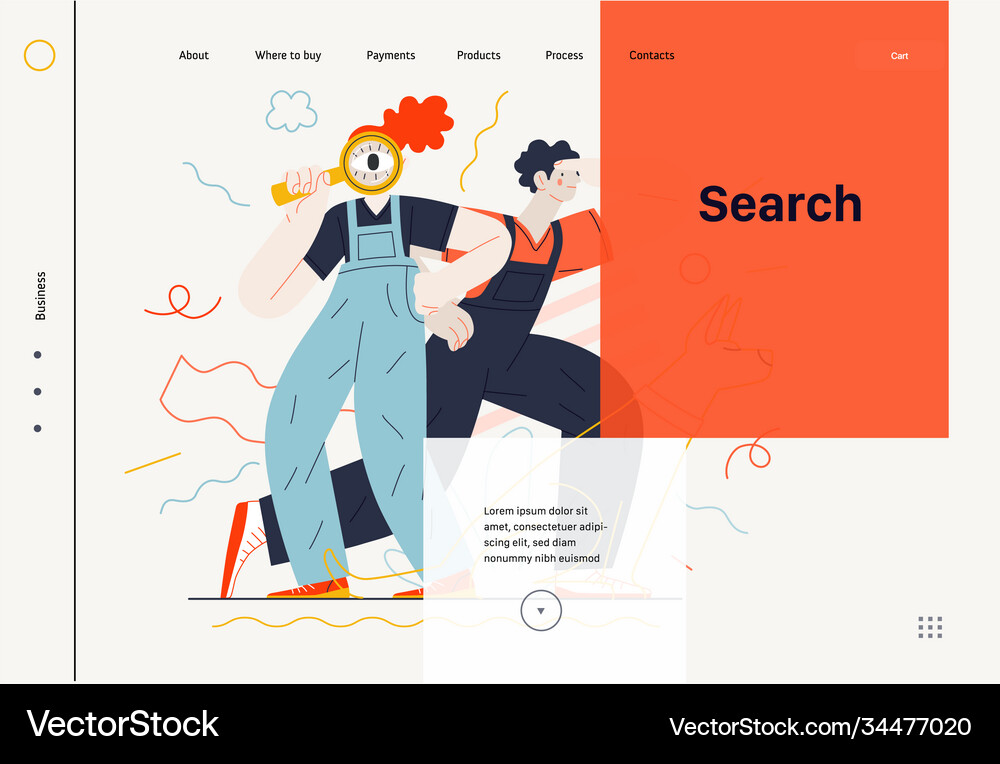 Business topics - search web template Royalty Free Vector