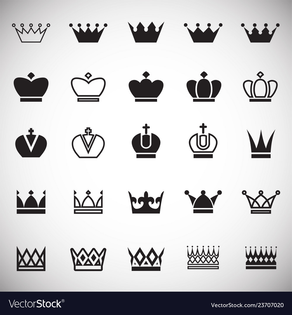 Crown set on white background for graphic and web