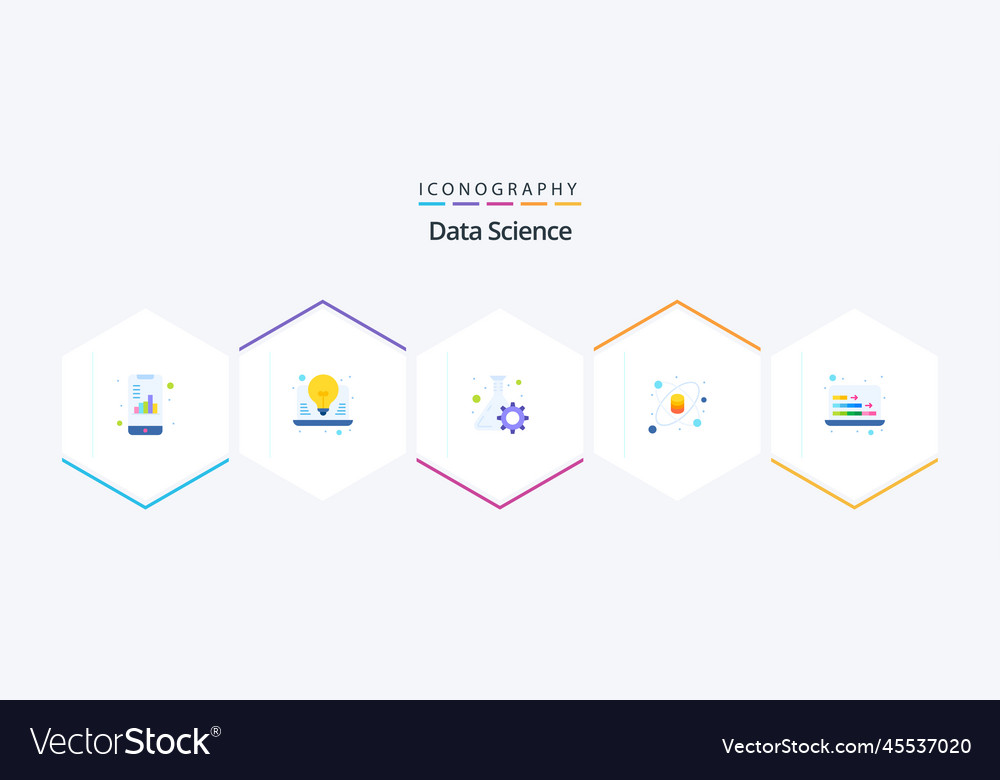 Data science 25 flat icon pack including