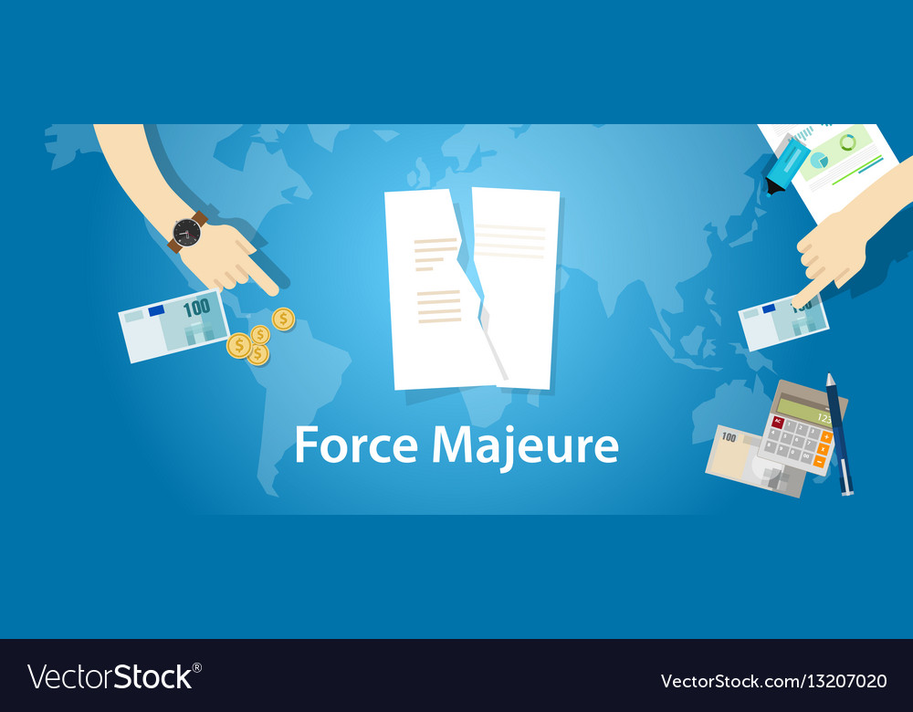 Force Majeure Clause Included In Contracts Vector Image