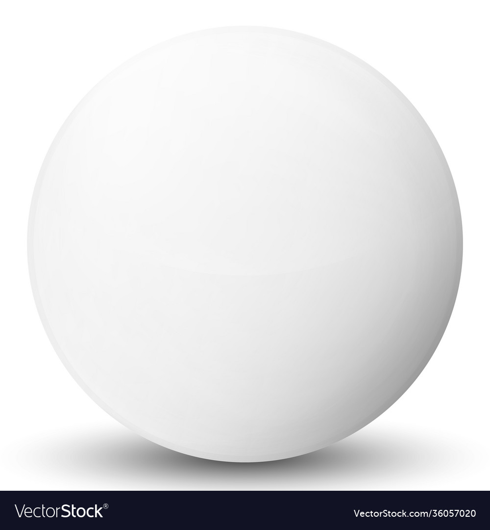 Glass white ball or precious pearl glossy Vector Image