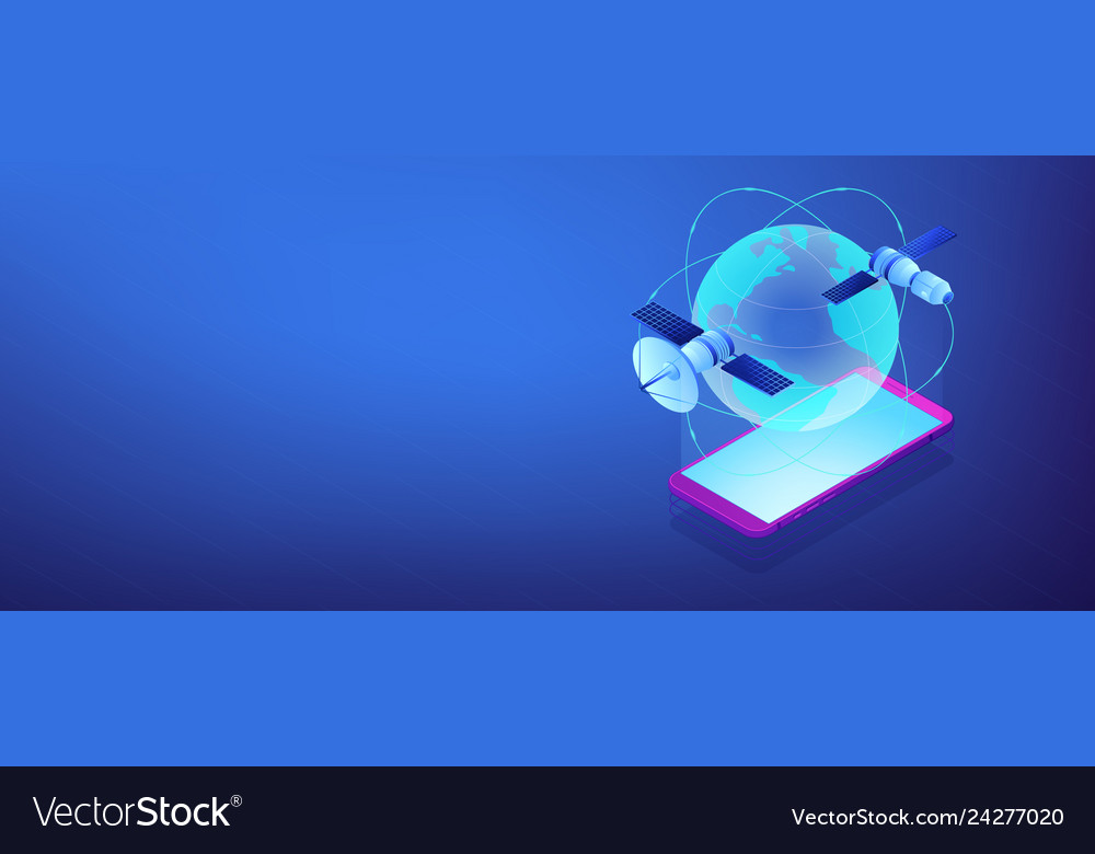 Global web connection isometric 3d banner header