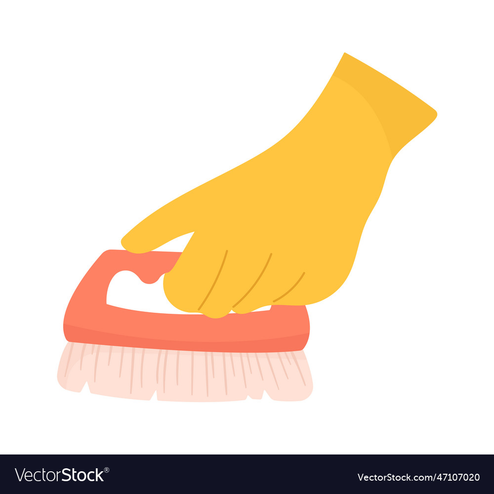 Hand with brush Royalty Free Vector Image VectorStock