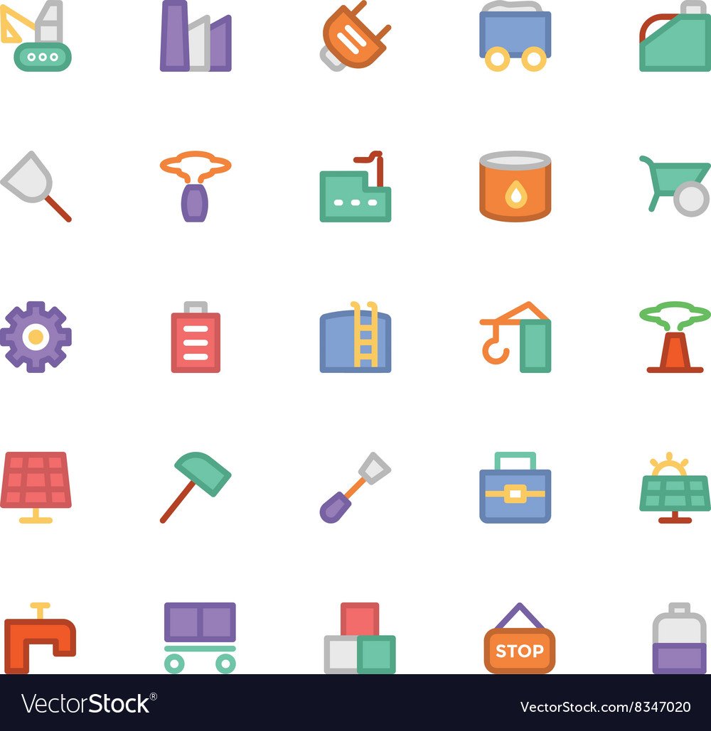 Industrial Colored Icons 10 Royalty Free Vector Image