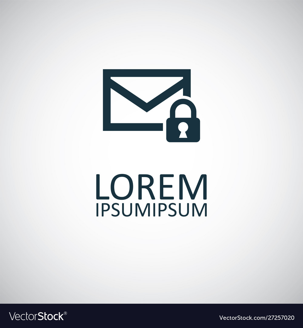 Mail lock icon for web and ui on white background