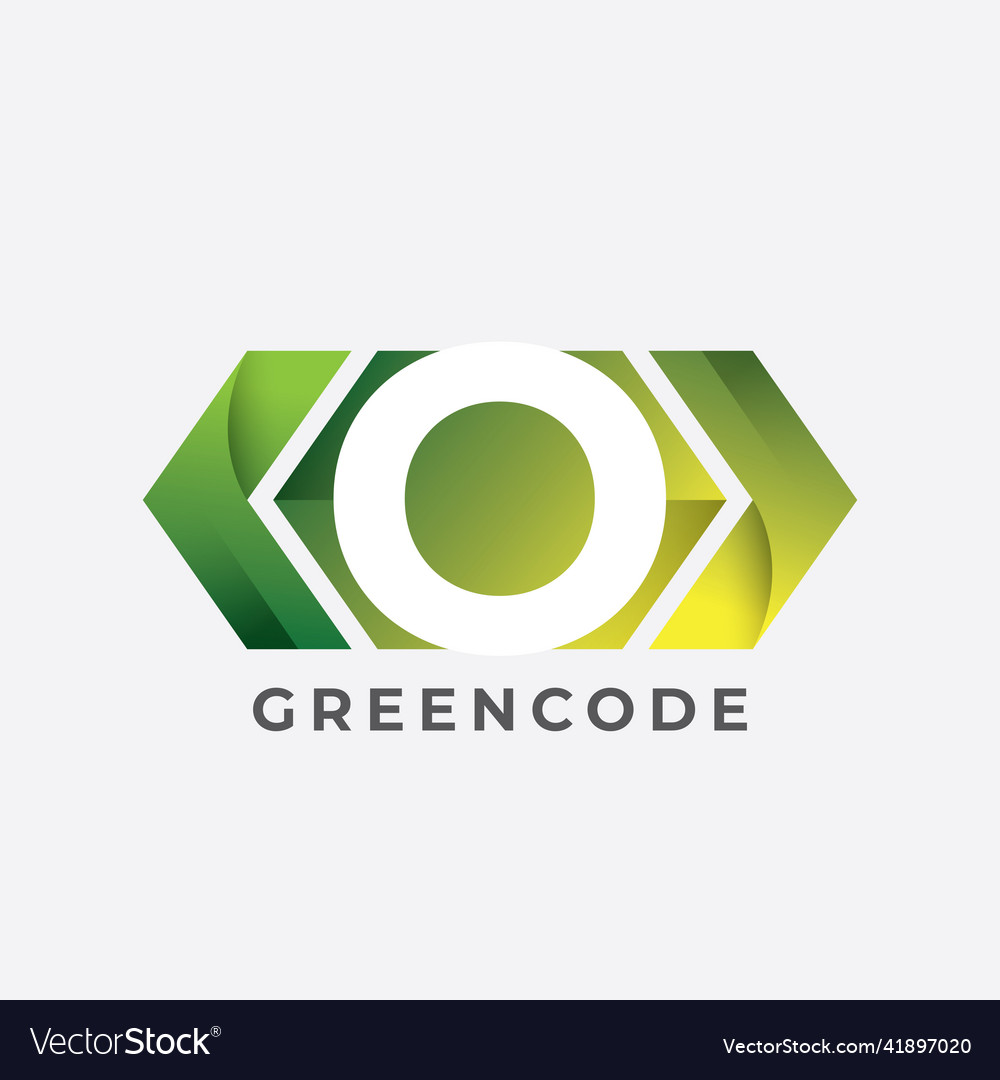 Programmer logo with letter o design code icon