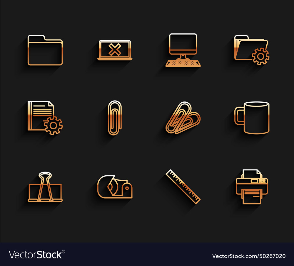 Set line binder clip scotch document folder ruler