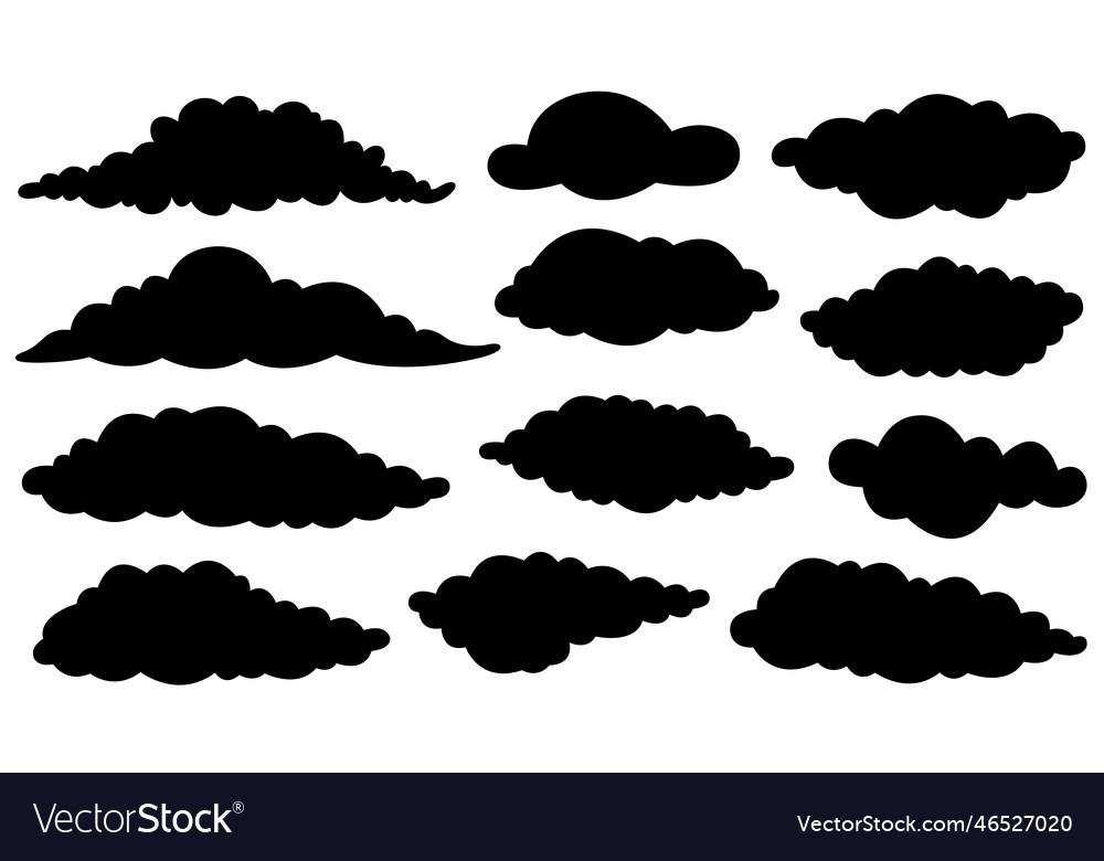 Set of different clouds vector image Set of different clouds