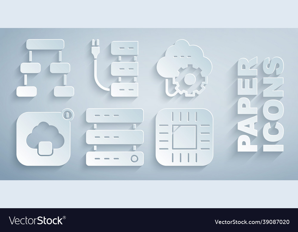 Set server data web hosting cloud technology Vector Image Set server data web hosting cloud technology