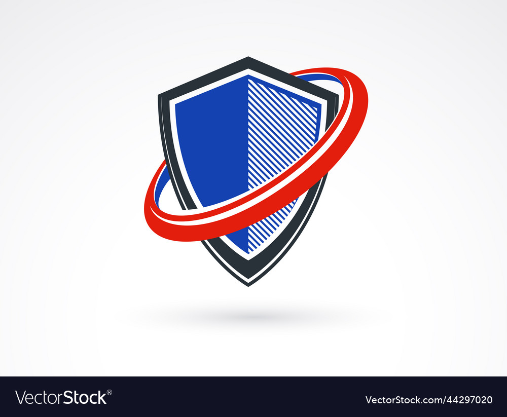 Shield with round shape around it rotating like Vector Image Shield with round shape around it rotating like